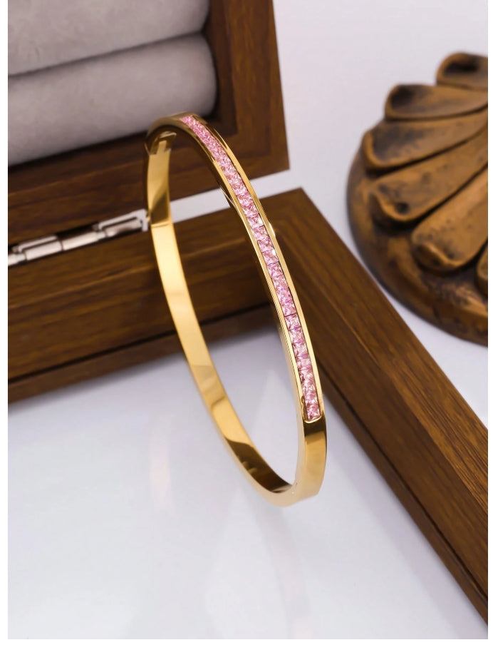 4-Piece 18kt Gold -Pink Sapphire Bracelet Set