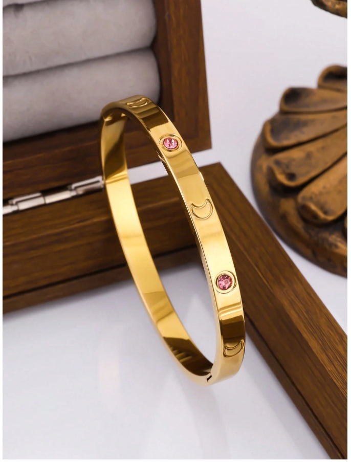 4-Piece 18kt Gold -Pink Sapphire Bracelet Set