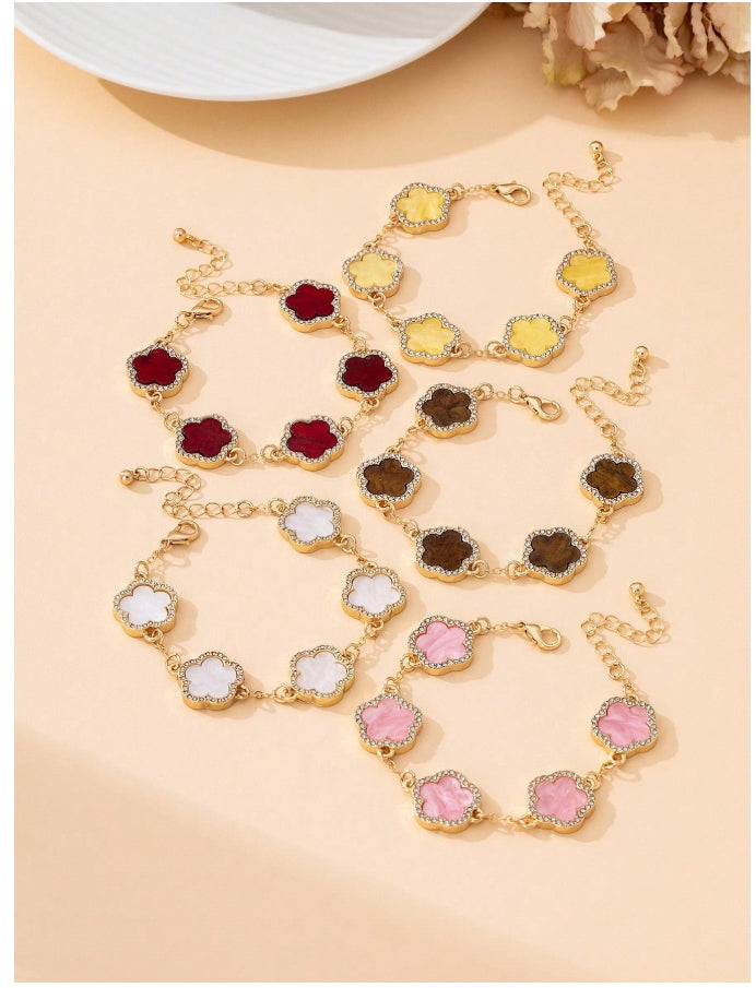 5 Pc Clover Bracelet Set.